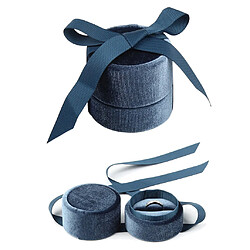 Acheter Boîte à Bijoux Velours Anneaux Noeud Colliers Présentoir Support De Rangement L-Ring Navy