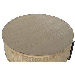 Avis Pegane Table basse ronde en bois et métal coloris naturel / noir - diamètre 81 x hauteur 40 cm