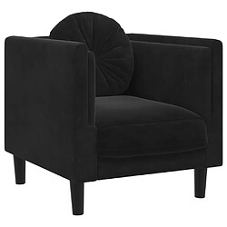 vidaXL Fauteuil avec coussin noir velours