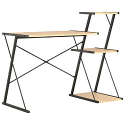 vidaXL Bureau avec étagère Noir et chêne 116x50x93 cm