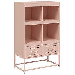 vidaXL Buffet haut rose 68x39x111,5 cm acier