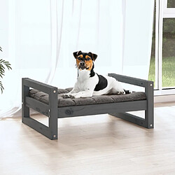 Avis Maison Chic Niche Lit pour chien | Panier couchage pour chien Gris 55,5x45,5x28 cm Bois de pin solide -GKD43935