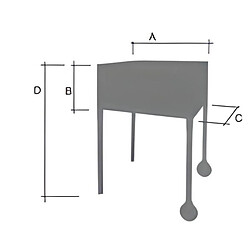 Avis Visiodirect Barbecue de 3 hauteur en Zinc coloris Gris - 80 x 50 x 64,5 x 123 cm