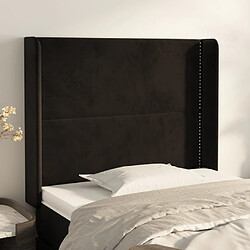 Maison Chic Tête de lit moderne avec oreilles pour chambre - Décoration de lit Noir 83x16x118/128 cm Velours -MN68631