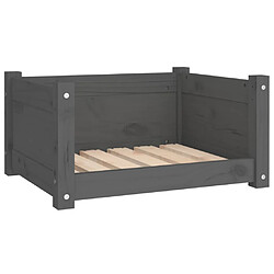 vidaXL Lit pour chien Gris 55,5x45,5x28 cm Bois massif de pin