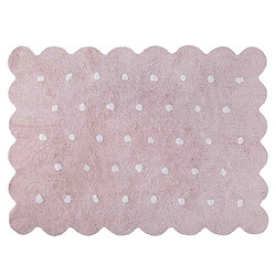 Lorena Canals Tapis coton forme biscuit - rose - 120 x 160