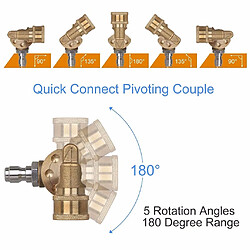 Avis 1/4 pouce coupleur pivotant à connexion rapide buse de pulvérisation de laveuse à pression de 180 degrés