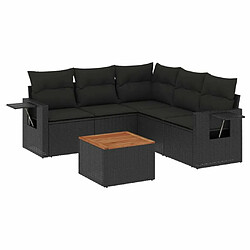 Maison Chic Salon de jardin 6 pcs avec coussins | Ensemble de Table et chaises | Mobilier d'Extérieur noir résine tressée -GKD46150