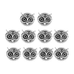 10 pièces métal hibou bricolage bracelet connecteur entretoise charme perles argent