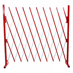 Mendler Grillage HWC-B34, grille protectrice télescopique, aluminium rouge/blanc ~ hauteur 153cm, largeur 32-265cm