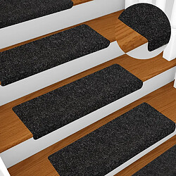 vidaXL Tapis de marches d'escalier 5 pcs Noir 65x21x4 cm Aiguilleté