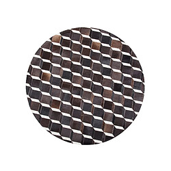 Beliani Tapis rond en cuir marron 140 cm ALPKOY