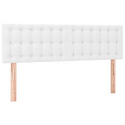 Maison Chic Lot de 2 Têtes de lit design Blanc pour chambre - Décoration de lit 72x5x78/88 cm Similicuir -MN71630