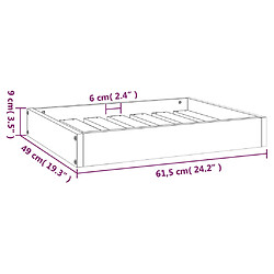 vidaXL Lit pour chien Noir 61,5x49x9 cm Bois de pin solide pas cher