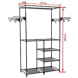 vidaXL Porte-vêtements Acier et tissu non-tissé 87x44x158 cm Noir pas cher