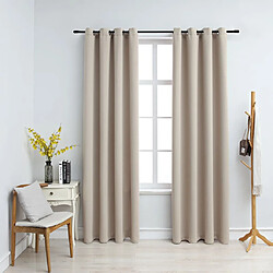 vidaXL Rideaux occultants avec anneaux en métal 2 pcs Beige 140x245 cm