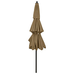 Avis vidaXL Parasol de jardin à 3 niveaux avec mât en aluminium taupe 3 m