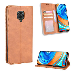 Etui en PU vintage auto-absorbé avec support marron pour votre Xiaomi Redmi Note 9 Pro/Pro Max/Note 9S