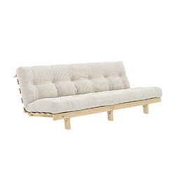 Inside 75 Banquette convertible futon LEAN pin coloris ivoire couchage 130x190 cm.