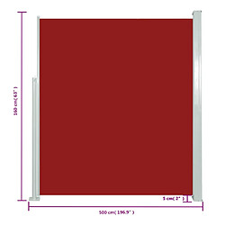 vidaXL Auvent latéral rétractable de patio 160x500 cm Rouge pas cher