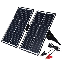 Wewoo Chargeur solaire 2 PCS 20W pour panneau d'alimentation en silicium monocristallinavec port USBsupport et pince tigresupporte les versions QC3.0 et AFC Noir