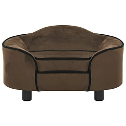 vidaXL Canapé pour chien Marron 67x47x36 cm Peluche