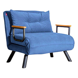 Hanah Home Fauteuil convertible en tissu Sando bleu.