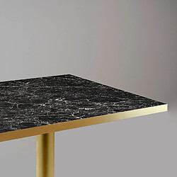 Avis Restootab Table 70x70cm Rome bistrot marbre noir brillant