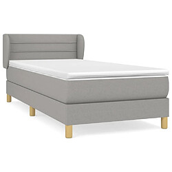 Maison Chic Lit Adulte - Lit simple Lit à sommier tapissier avec matelas moelleux - Meuble de Chambre - Gris clair 100x200cm Tissu -MN29217