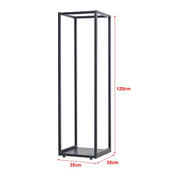 Helloshop26 Range-bûches pour usage intérieur extérieur porte-bûches design support rangement bois de chauffage 35 x 35 x 120 cm acier laqué noir 03_0006294