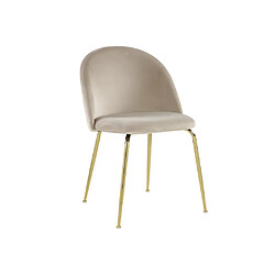 Avis Vente-Unique Lot de 6 chaises - Velours et acier inoxydable doré - Beige - MELBOURNE