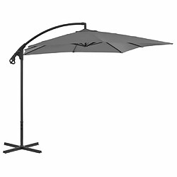 Maison Chic Parasol Jardin | Parasol en porte-à-feux avec mat en acier 250x250 cm Anthracite - GKD15623