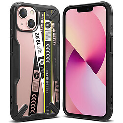 Ozzzo coque pc ringke fusion x design durable avec pare-chocs en tpu pour iphone 13 mini noir (bande de billets) (fxd540e43)