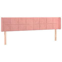 vidaXL Tête de lit avec oreilles Rose 163x16x78/88 cm Velours