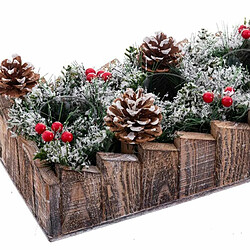 Acheter BigBuy Christmas Bougeoirs de Noël Blanc Rouge Vert Naturel Bois Verre Plastique 30 x 15 cm