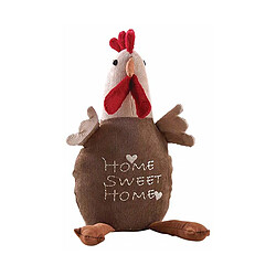 Aubry Gaspard Cale-porte poule en velours Home sweet home 27 cm marron.