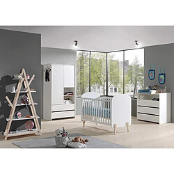 Avis Vipack KIDDY Armoire 2 portes 2 tiroirs pin massif laqué blanc