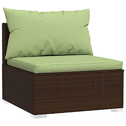 Avis vidaXL Salon de jardin avec coussins 8 pcs marron résine tressée