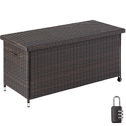 Tectake Coffre de jardin KIRUNA en rotin synthétique 121 x 56 x 60 cm 270 L - marron