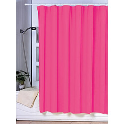 MSV Rideau de douche Plastique PVA 180x200cm Fuschia - Anneaux inclus