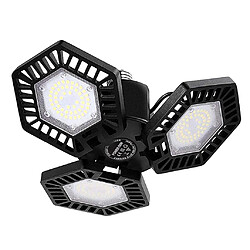 L'ampoule E27 3 Pliante De Plafonniers De Garage LED Déformables Panneaux 60W Noir