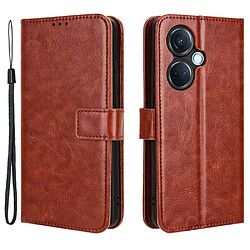 Htdmobiles Housse pour OnePlus Nord CE 3 / CE 3 Lite 5G - etui coque pochette portefeuille + verre trempe - MARRON