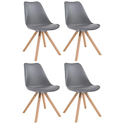 Non Lot de 4 chaises Toulouse simili cuir Natura Square