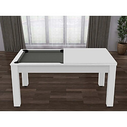 De Faugeres Billard convertible table 6 personnes Texas blanc laqué et gris (tapis)