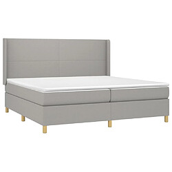 Avis Maison Chic Lit Adulte - Lit simple Lit à sommier tapissier avec matelas moelleux - Meuble de Chambre - Gris clair 200x200cm Tissu -MN37169