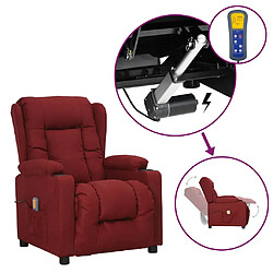 vidaXL Fauteuil de massage Rouge bordeaux Tissu 