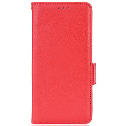 Etui en PU texture litchi avec support, rouge pour votre Oppo F19 Pro+ 5G/A94 5G/A95 5G/Reno5 Z