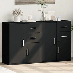 vidaXL Buffets 2 pcs noir 60x31x70 cm bois d'ingénierie