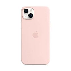 Coque en silicone avec MagSafe pour Apple iPhone 14 Plus Rose craie 