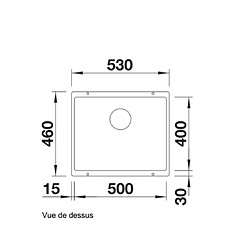 Blanco Evier sous plan Sublime 500-U, Cuve sous plan Silgranit, 527170